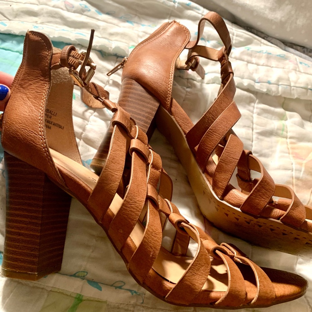Brown Leather heels wedge